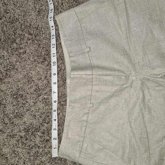 New York & Company linen blend flat front shorts - 6 - oatmeal/beige - Picture 6 of 8